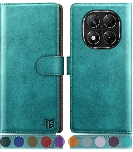 Leacckl Coque Portefeuille En Cuir Pour Xiaomi Redmi Note 13 5G – Rabat Magnétique, Vert, 2 Emplacements Cartes