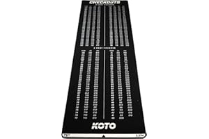 KOTO DARTS KOTO - Alfombra de Dardos Checkout 237 x 80 cm, Alfombra Antideslizante, Incluye Indicador de Puntuación