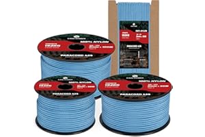 Kamu Synber Paracord 3mm x 15m 100% Nylon Cuerda Paracord 425 Tipo II 3 Hebras Cuerda Resistente para Todo Uso, Exterior, Bricolaje | Soporta 192kg | Azul Cielo