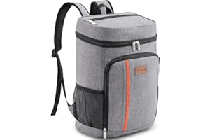 Lifewit 22L Kühlrucksack Auslaufsichere Kühltasche Rucksack wasserdichte Picknickrucksack Isolierte Lunchtasche für Männer Frauen Arbeit Picknicks Strand Camping Reisen Outdoor-Aktivitäten, Grau