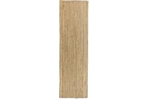 HAMID - Tapis Jute Naturel, Alhambra Tapis en Jute Couleur Naturelle, Tapis 100% Fibre de Jute, Tressé à la Main, Tapis pour Salon, Salle à Manger, Chambre, Couloirs, Couleur Naturelle (80x250cm)