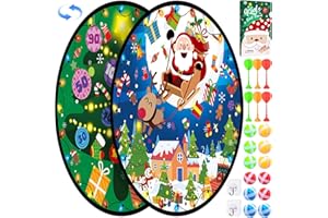 ONLYFUN Weihnachts-Dartspiel für Kinder - Indoor und Outdoor-Spaß, 9 haftende Bälle & 6 Dartpfeile, Geeignet für Kinder von 3 4 5 6 7 8 9 10 11 12 Jahren, Weihnachtszeit