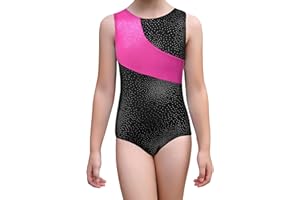 XiaoMoSha Body Ginnastica Artistica Bambina Manica Lunga/Senza Maniche Body Danza Bambina Body Ginnastica Ritmica per Bambine e Ragazze 2-14 Anni