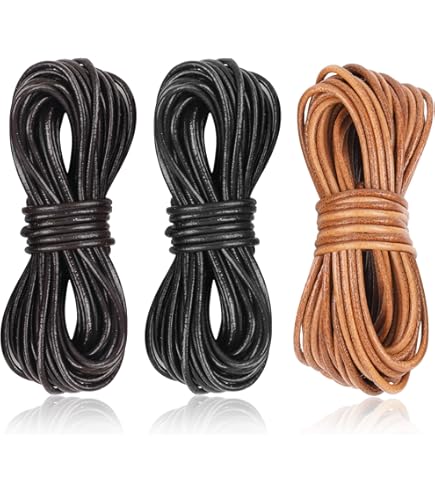 PandaHall- 10m Cordon En Cuir, Bijoux Cordon En Cuir, Noir, Taille