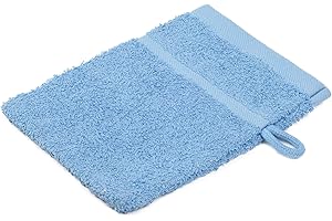 Gözze - Gant de Toilette, Lot de 4, Doux et absorbant, 100% Coton, 16 x 21 cm - Bleu colombe