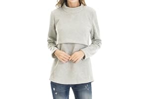 Smallshow Nursing Tops Women’s Winter Long Sleeve Breastfeeding Clothes