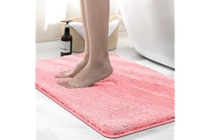 wyewye Tappetino da bagno in microfibra, 2 cm, super assorbente, 50 x 80 cm, colore: rosa