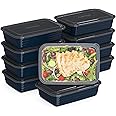 Bentgo® 20-Piece Lightweight, Durable, Reusable BPA-Free 1-Compartment Containers - Microwave, Freezer, Dishwasher Safe - Navy Blue