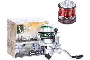 Zite Mulinello da pesca con spago – Mulinello fisso 3000 3BB con 2 bobine in alluminio