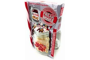 AKEDE Make Your Own Milkshake Kit - Create Your Own Drink From Scratch - Includes Mason Jar & Straw, Milkshake Mix, Sprinkles, Mini Mallows And More - Chocolate