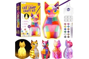 LAOESE Kit Lampada Gatto 3D Set Pittura Giocattolo Bambini, Giochi Creativi bambina 6 7 8-12 Anni, Creativi Gadget Compleanno Cat bambini, Idee Regalo Bambina 3 4 5 6 7 8 9 10 11 12+ Anni
