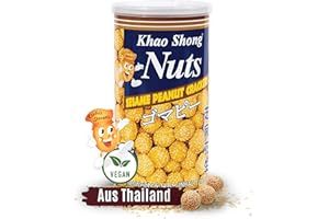 ‎KHAO SHONG Khao Shong - Erdnüsse im Teigmantel mit Sesam - Herzhaft aromatischer Asia Snack im japanischen Stil - Snacks & Knabberartikel aus Thailand – 1 x 180g