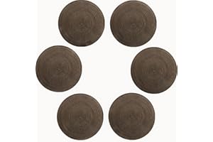 VEIZIBEE Manteles Individuales & Almohadilla de Mesa de Redondos， Salvamanteles Individuales 38cm，Lavables，Antideslizantes，para Cocina，Mesa de Comedor，Estilo Europeo，Tela Tejida a Mano Interiores （Café）