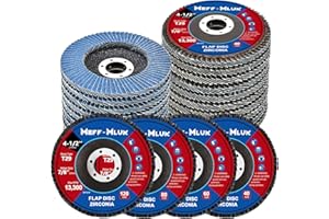 Meff-Mluk 40 Pack Flap Discs 115mm Grinding Discs 40/60/80/120 Grit 29 Type Angle Grinder Discs for Angle Grinder to Sanding Grinding Polishing Metal Wood Stainless Steel
