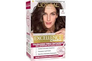 L'ORÉAL PARIS L’Oréal Paris Colorazione Triplo Trattamento Excellence, Con Acido Ialuronico, 100% Copertura Capelli Bianchi, Per Capelli Più Idratati, Castano (4)