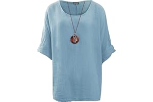 Love My Fashions® Womens Italian Lagenlook Crew Neck Long Sleeve Plain Casual Loose Fit Tunic Top Plus Size UK