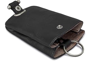 TUMBLE & HIDE Newton Leather Bell Keycase by Tumble and Hide (Black)
