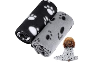 GLAITC Coperte per cuccioli cane gatto coperta per animali domestici con impronte zampe cuscino per animali domestici morbido pile cane gatto coperta cucciolo coperta per cane