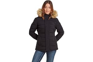 TOG 24 Helwith Womens Ultra Warm Wind Resistant Padded Winter Jacket with Pockets and Detachable Faux Fur Trim Hood