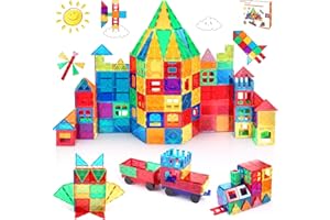 LeagoEra Bloques de Construcción Magnéticos 110 Piezas Construcciones Magneticas Niños, Bloques Construccion Niños, 3D Juego Magnetico Juguetes Niños 3 4 5 6 7 Años