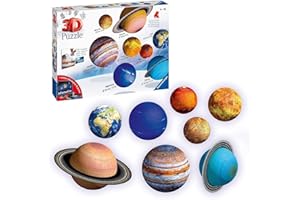 Ravensburger - Puzzles 3D Ball éducatif - Système Solaire - A partir de 6 Ans - 8 Puzzles Ronds à Assembler sans Colle - Accessoires de Finition Inclus - 11668