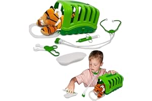 My Little Vet Basket - Ensemble bébé Tigre de Deluxebase. Ensemble de Jouets vétérinaires pour Enfants. Un Ensemble Animal -idéal pour Faire Semblant d'être vétérinaire.