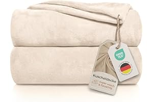 ‎GRÄFENSTAYN Gräfenstayn® Kuscheldecke flauschig & super weich - hochwertige Fleecedecke auch als Wohndecke, Tagesdecke, Sofadecke & Wohnzimmer geeignet - Überwurf Decke Sofa & Couch (Creme, 200x150 cm)