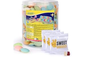 SWEET BUDDIES Woogie Soucoupes volantes 378g env. 300 pièces - OVNIs effervescents multicolores en gaufrettes de papier alimentaire - Friandises rétro cultes pour fêtes, anniversaires d'enfants & classes d'école