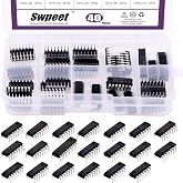 Swpeet 40 Pieces 20 Different Types 74HCxx and 74LSxx Logic Series IC Kit Assortment With Container, Low Power Schottky Logic