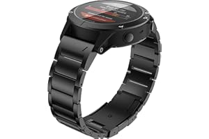 ANBEST Bransoletka kompatybilna z Fenix 6X/5X Plus, 26 mm bransoletka ze stopu tytanu, szybka publikacja bransoletka do zegarka Garmin Fenix 6X Pro/5X/3/3HR (czarna)