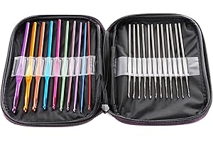 LIHAO 22pcs in Alluminio e Acciaio Uncinetto Ferri da Maglia Gancio Crochet con Il Caso