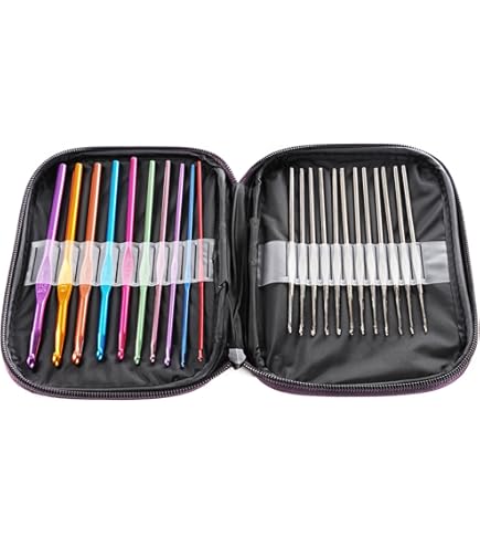 Ruasol Set Uncinetti 60 Pezzi Con Custodia - Ferri, Aghi, Marcapunti, Forbici - Kit Completo Per Principianti E Esperte