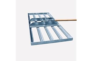 THERMO COMPANY SattesGrün 75x35cm Profi Rasenrakel Rakel zum Sanden Abziehen Levelingrake Flächenebner Leveler Lawnleveling (ohne Stiel)