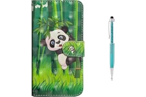 Grandoin iPhone 5 /5S /SE Hülle, Handyhülle im Brieftasche-Stil für Apple iPhone 5 /5S /SE Handytasche PU Leder Flip Cover 3D Bunte Muster Book Case Schutzhülle(Panda)