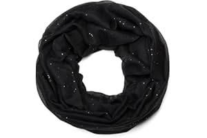styleBREAKER Damen Loop Schal mit Glitzer-Effekt | Einfarbiger Schlauchschal aus weicher Viskose | Leicht & Elegant | 87 x 93 cm