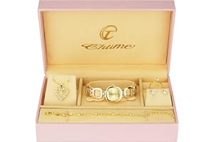 BELLOS Cofanetto Orologio Donna - Parure di gioielli- Collana-Anello- Orecchini