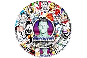 TrustKK Pegatinas de vinilo impermeables de Cristiano Ronaldo, 50 unidades, para coches, ordenadores portátiles, monopatines, cascos y más