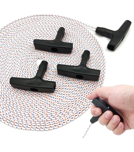 Starterseil 10 Meter 4.0mm Mit 4 Griffen - Für Rasenmäher, Kettensägen & Gartengeräte