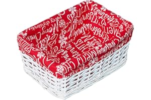 Wickerfield 2PCS Hamper Baskets for Gifts Empty, Christmas Hamper Baskets Empty, Wicker Basket for Hampers, Xmas Hampers Gift Basket (2 Small, White)