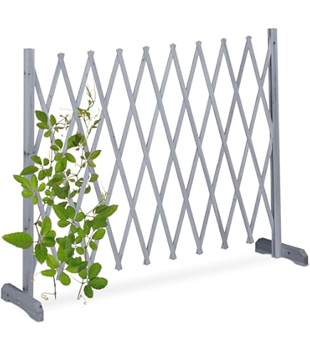 Relaxdays Klimrek Hout - Uitschuifbaar - Vrijstaand - 100 X 165 X 30 Cm Voor Tuin Balkon Plantenrek