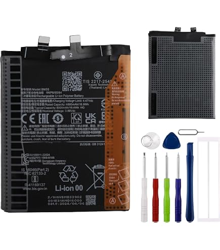 Batterie 5100mah Xiaomi OnlyTech - Premium Replacement Battery For Xiaomi Redmi Note 13 4G And 5G - 5000mAh - Same Quality As BN5P With 10 Tools Repair Kit Remplacement Batterie Bm5v