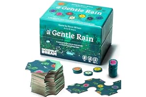 INCREDIBLE DREAM A Gentle Rain – Calming Tile-Laying Puzzle Game – Mindful Solo, 2-Player, or Cooperative Play in 15 Minutes – Soft-Touch Tiles & Wooden Blossoms – Compact, Giftable, Family-Friendly Board Game