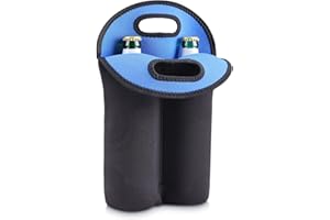 kwmobile Funda de Neopreno para Botellas - Enfriador para 4X Botella de 500 ML - Accesorio refrigerador de Bebidas en Negro/Azul Oscuro