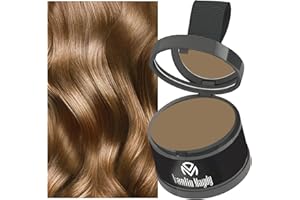 HISUNBEN Instantly - Polvo de línea capilar, resistente al viento y al sudor, corrector de retoque de raíz del cabello para la línea capilar en retroceso, polvo profesional con espejo y soplo (café