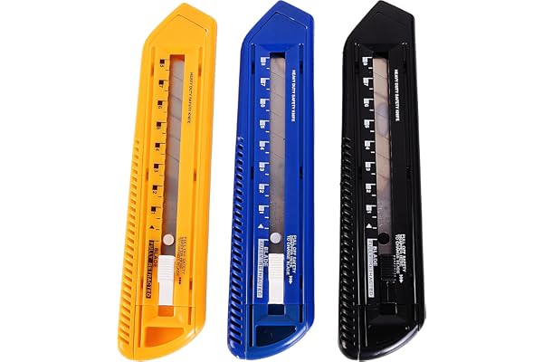 Amazon Brand Umi Multicolor Auto Lock Paper Cutter Blade for Office/Home/School Purpose (Pack of 3, 25mm Jumbo Cutter)