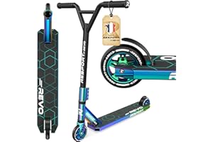 RE:SPORT Trottinette Stunt Revo pour enfants et adultes, avec support, 100 mm, roues en polyuréthane et barre en Y, roulement à billes ABEC 9, trottinette cascade, trottinette freestyle