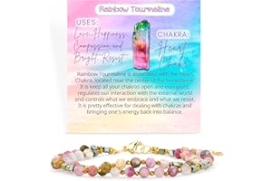 Farfume Armband Damen Edelstein Perlen Armbänder, Chakra 4mm Kristall Natürliche Echte Steine Schmuck Geschenke für Frauen(Chakra)