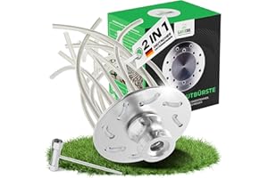 GARDCORE® 2in1 Unkrautbürste Freischneider [Mähen & Pflaster reinigen | inkl. 30m Faden] Wildkrautbürste für Motorsense Zubehör | Fugenbürste Unkraut | Trimmerkopf (Ab 1,4PS)