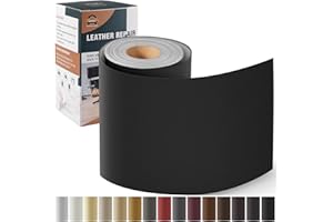 OAZ Leder Reparatur Set Feinkorn Schwarz, Kunstleder Selbstklebend 10 x 200 cm, Kunstleder Reparaturset Leder Reparatur Patch Selbstklebende Lederflicken für Autositze Möbel Sofa Taschen