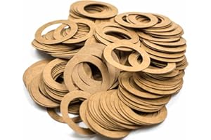 KINETICS LINE Junta Plana 1 Pulgada (48 x 33 x 0.5 mm) 100 Piezas de Técnico Prensado Cartón para Elementos Radiadores de Hierro Fundido (hasta 110°C)